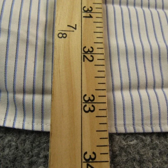 Roundtree & Yorke Gold Label Dress Shirt Mens Big 19 34/35 Non Iron Twill Stripe - Picture 8 of 12